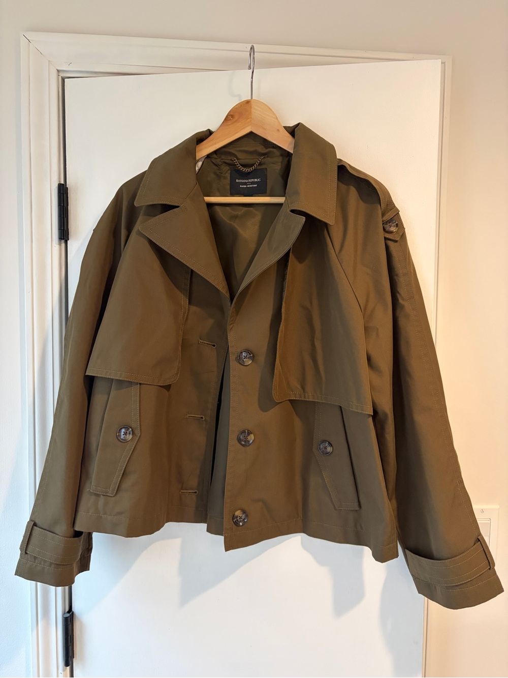 Banana Republic Olive Short Trench Coat